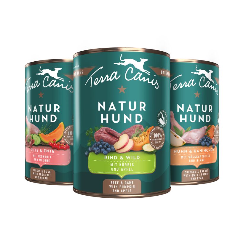 Hundenassfutter 'Naturhund' Rind & Wild mit Kürbis und Apfel 400 g
