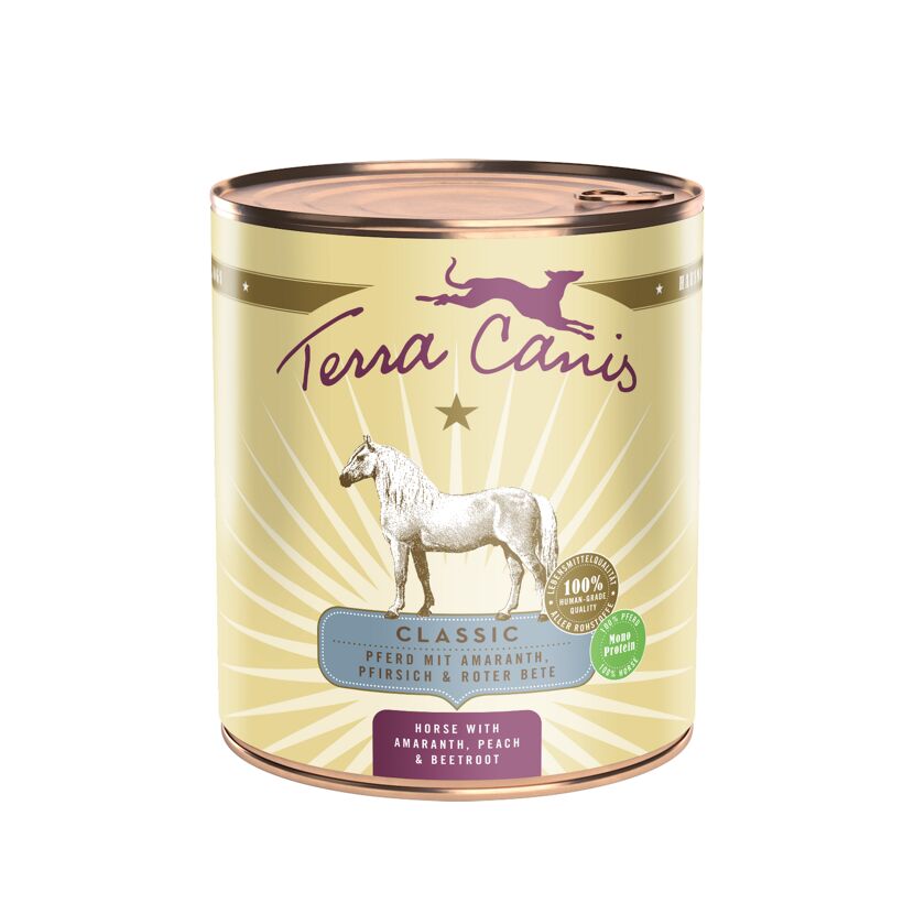 Hundenassfutter 'Classic' Pferd mit Amaranth, Pfirsich & Roter Beete 800 g
