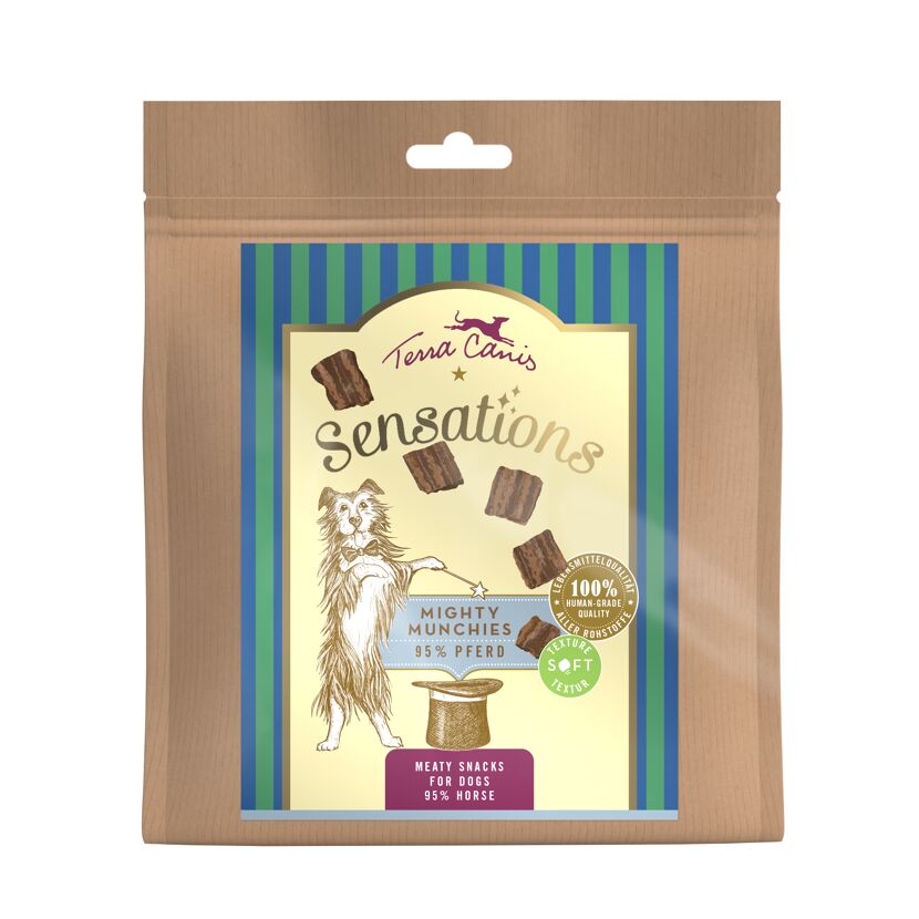 Hundenassfutter 'Sensations Mighty Munchies' Pferd 90 g