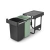 Einbaueimer 'Sort & Go' jadegrün/dunkelgrau 30 l