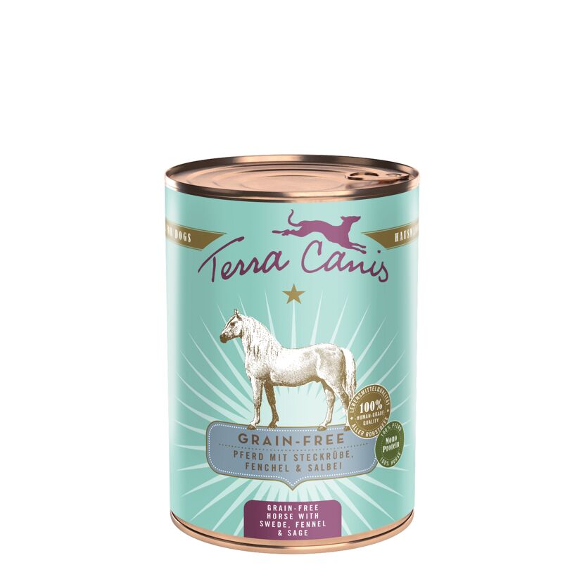 Hundenassfutter 'Getreidefrei' Pferd mit Steckrübe, Fenchel & Salbei 400 g