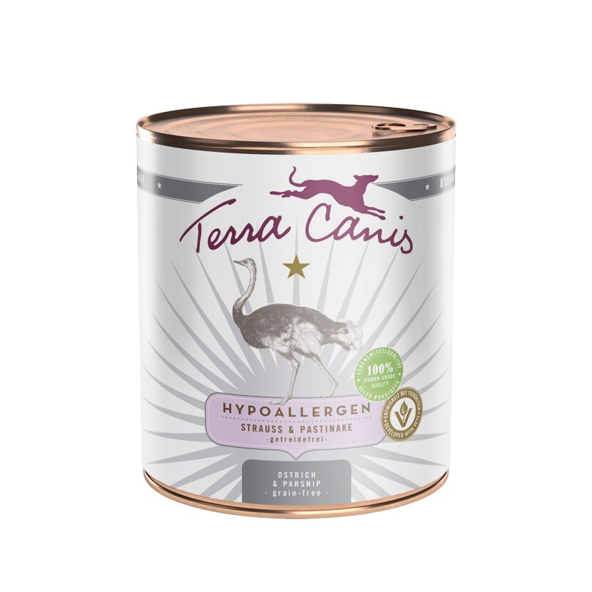 Hundenassfutter 'Hypoallergen' Strauß & Pastinake 800 g