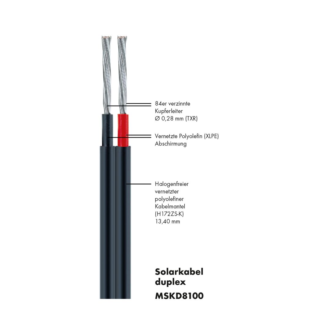 Solarkabel für Photovoltaikanlagen 100 m schwarz