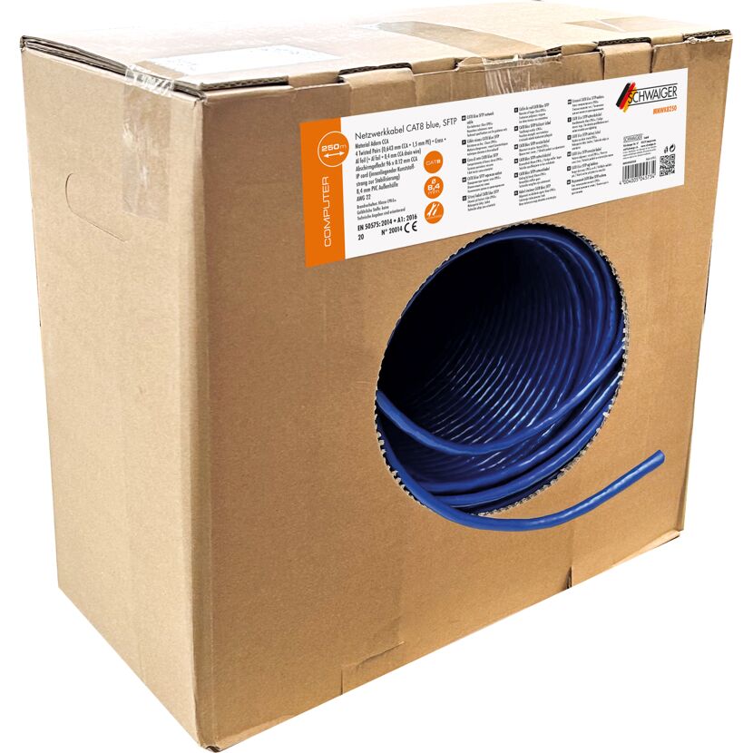 CAT8-Netzwerkkabel 250 m blau
