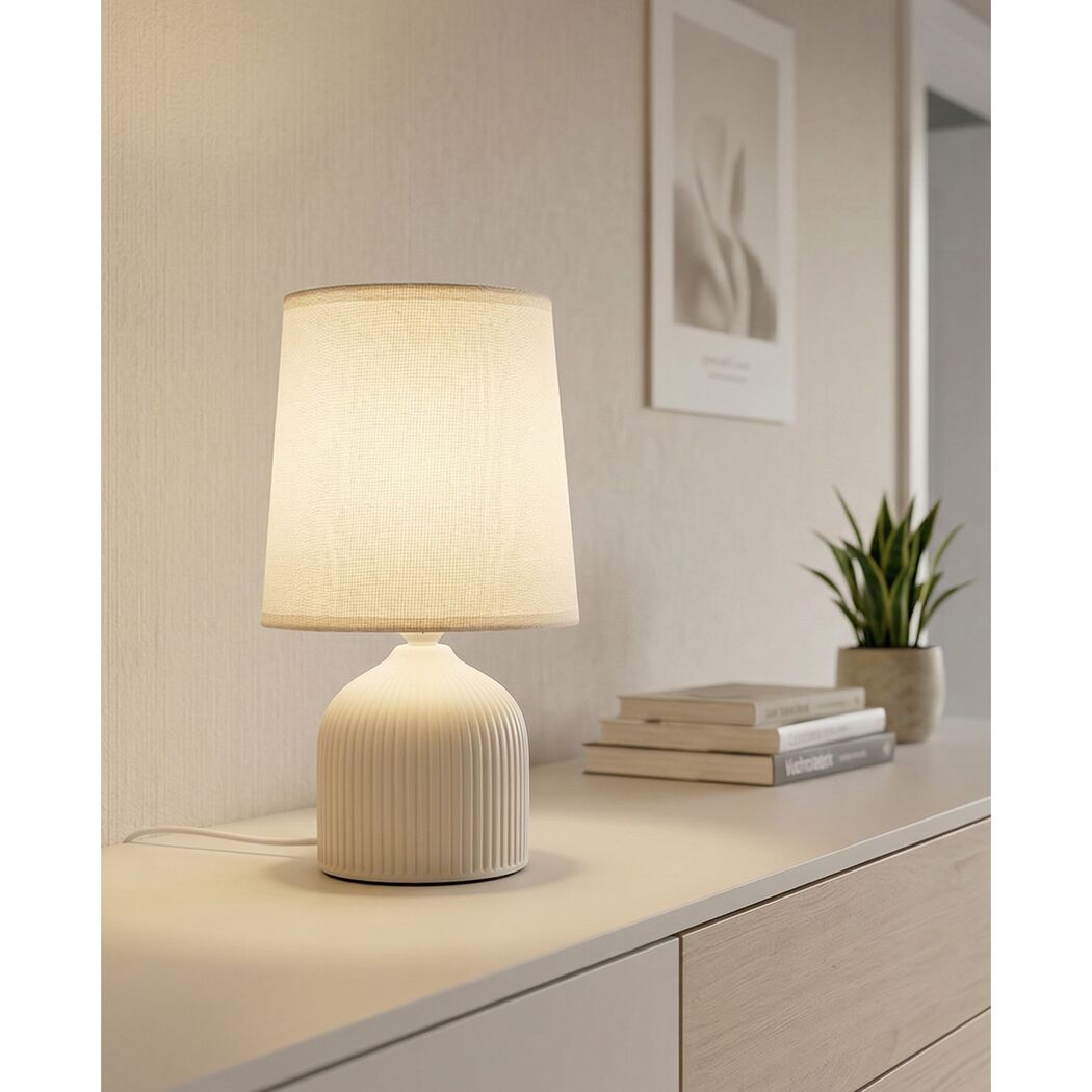Tischleuchte 'Nico' beige