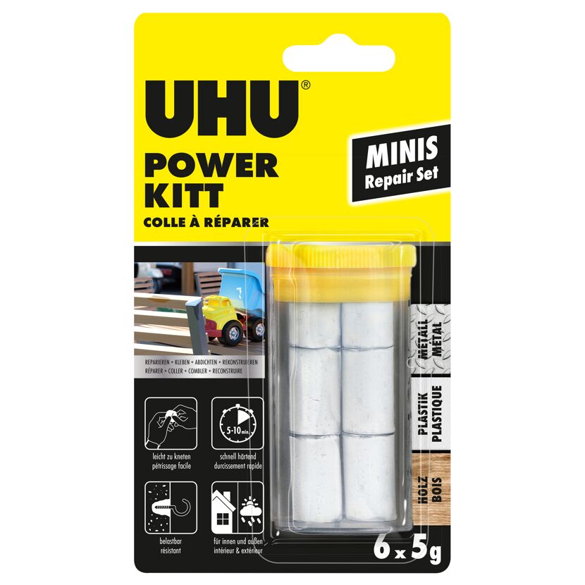 Klebstoff-Knetmasse 'Powerkitt Minis Repair Set' 6 x 5 g