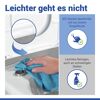 Reinigung des WC-Sitzes 'Lagor' mit abnehmbarem Deckel.
