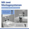 Zwei Montagesysteme für WC-Sitz mit Dübel und Kippdübel.