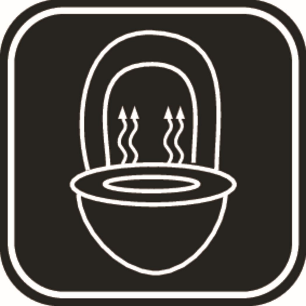 WC-Sitz mit Geruchsabsaugung als Piktogramm