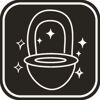 Sauberes WC-Sitz Icon mit Glitzer