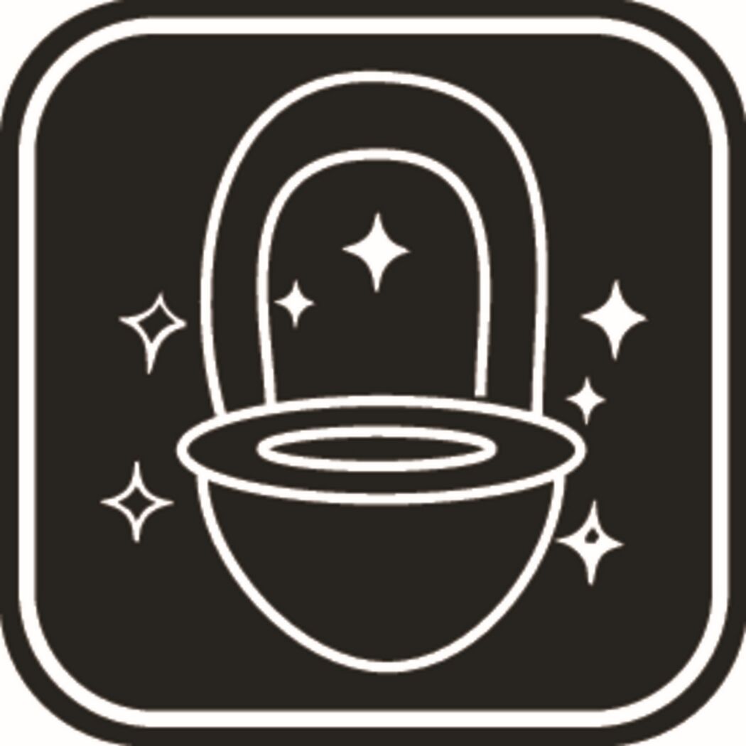 Sauberes WC-Sitz Icon mit Glitzer