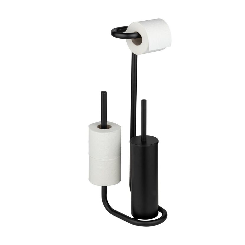 WC-Garnitur 'Universalo' schwarz 20 x 62.5 x 23 cm