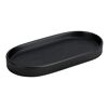 Schwarze Ablageschale Fablo, oval mit Rillen.