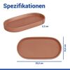 Braune Ablageschale 'Fablo' mit Maßen.