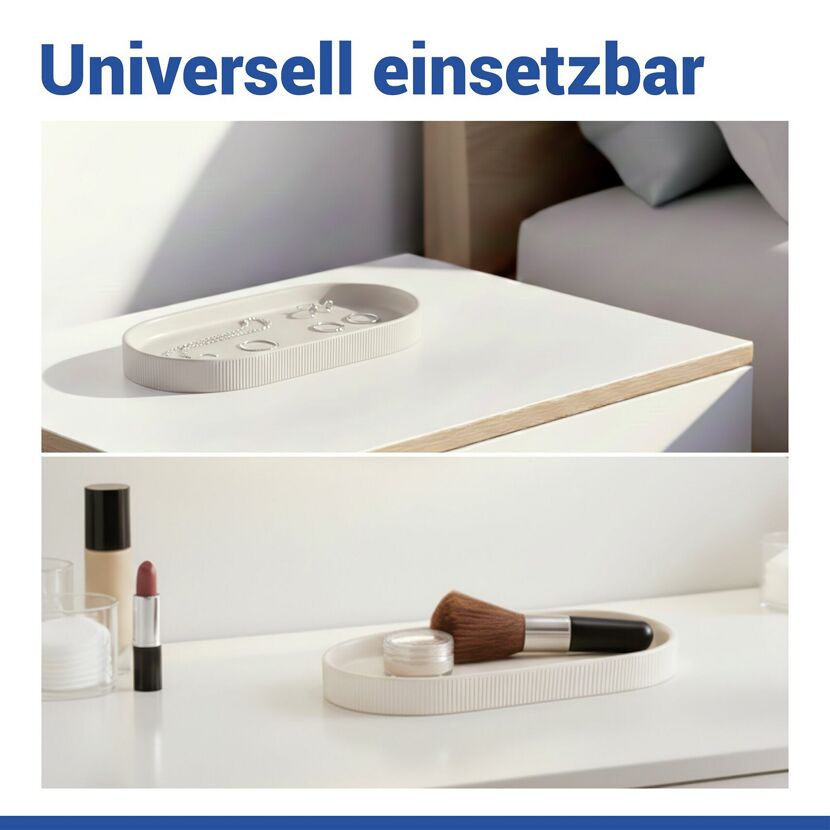 Ablageschale 'Fablo' creme 20 x 2,2 x 10 cm