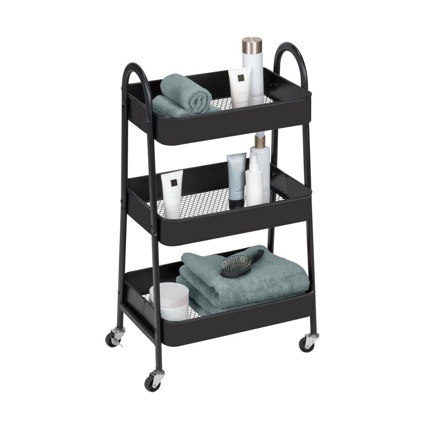 Rollwagen 'Torriana' schwarz 46 x 79 x 31 cm