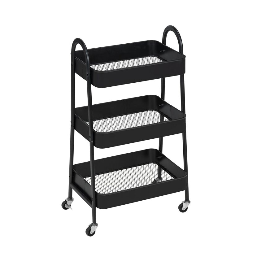 Rollwagen 'Torriana' schwarz 46 x 79 x 31 cm