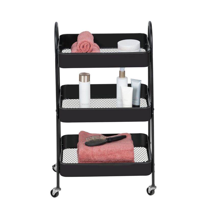 Rollwagen 'Torriana' schwarz 46 x 79 x 31 cm