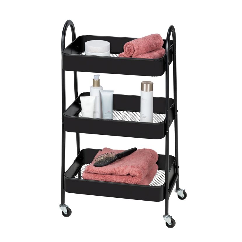 Rollwagen 'Torriana' schwarz 46 x 79 x 31 cm