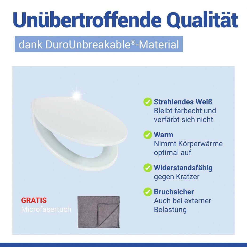 WC-Sitz 'Gatteo' aus DuroUnbreakable®-Material mit Microfasertuch