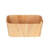 Badkorb 'Longiano S' beige mit Holzstruktur.