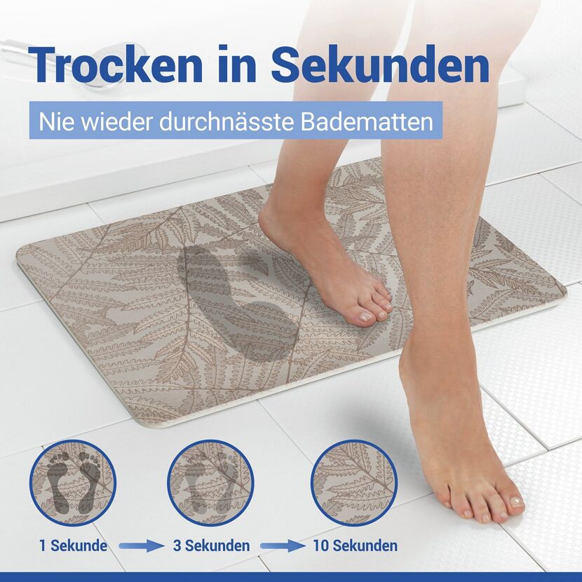 Badteppich 'Dafni' Diatomit beige 39 x 60 cm