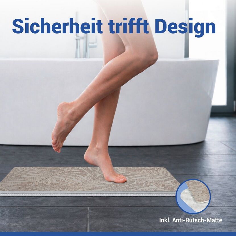 Badteppich 'Dafni' Diatomit beige 39 x 60 cm