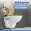 Eichenholz WC-Sitz mit Gummipuffer für sicheren Halt