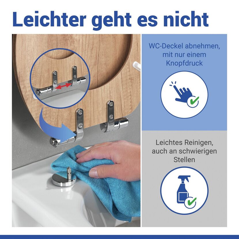 WC-Sitz 'Eiche' natur Holzkern mit Absenkautomatik