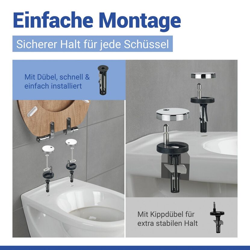 WC-Sitz 'Eiche' natur Holzkern mit Absenkautomatik