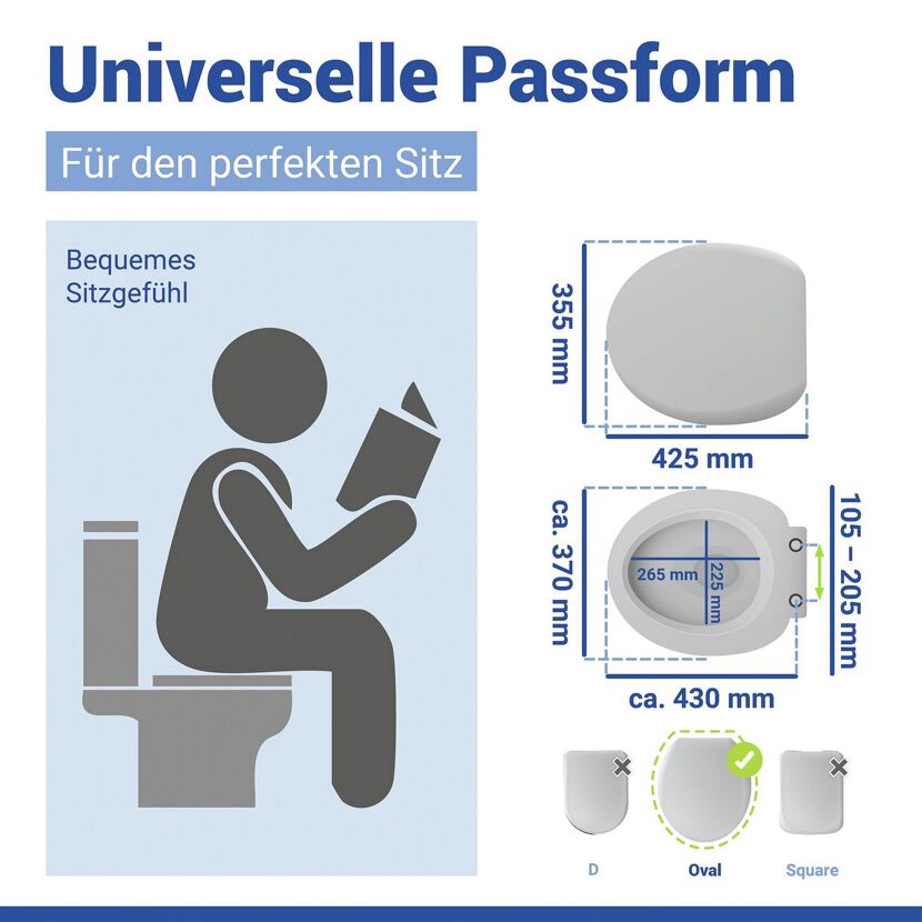 WC-Sitz 'Eiche' natur Holzkern mit Absenkautomatik