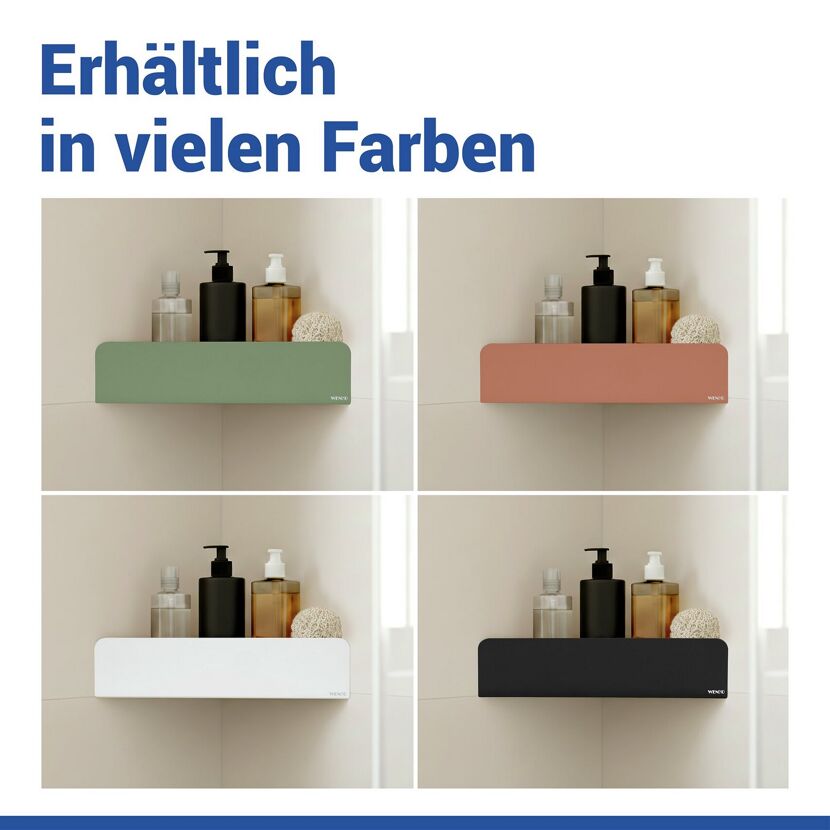 Eckablage 'Lizan' grün ohne Bohren 30 x 8 x 13,5 cm