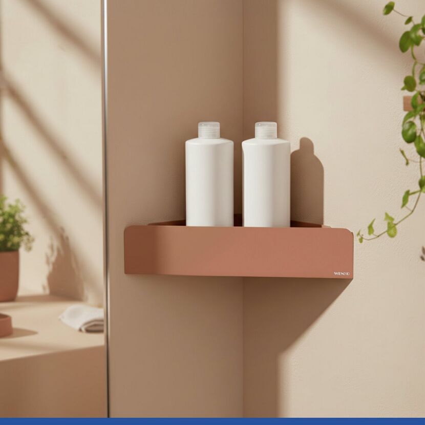 Eckablage 'Lizan' braun ohne Bohren 30 x 8 x 13,5 cm