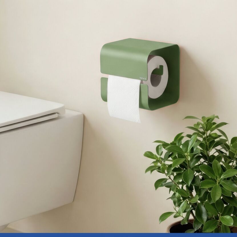 Toilettenpapierhalter 'Lizan' grün Stahl 14 x 14.5 x 13.7 cm
