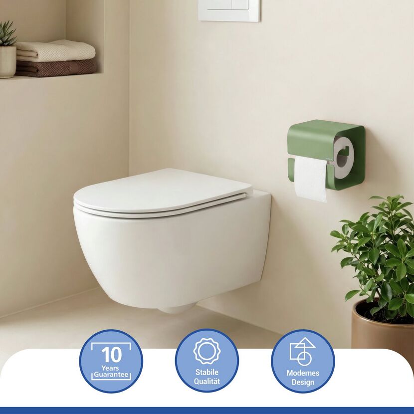 Toilettenpapierhalter 'Lizan' grün Stahl 14 x 14.5 x 13.7 cm