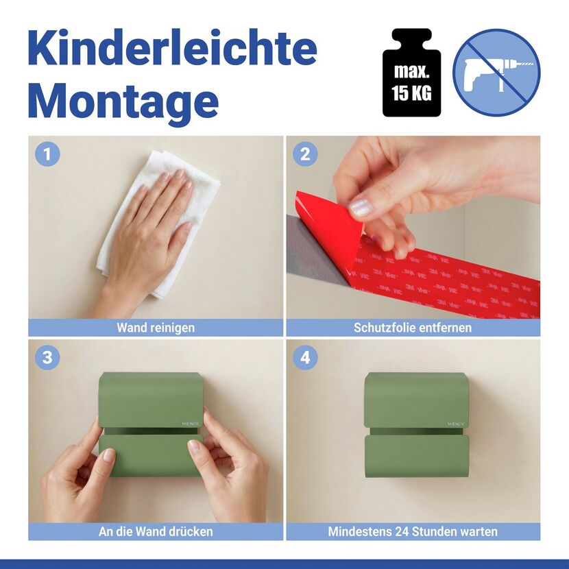 Toilettenpapierhalter 'Lizan' grün Stahl 14 x 14.5 x 13.7 cm