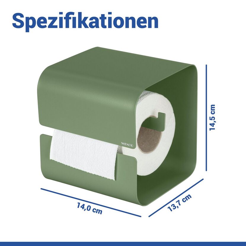 Toilettenpapierhalter 'Lizan' grün Stahl 14 x 14.5 x 13.7 cm