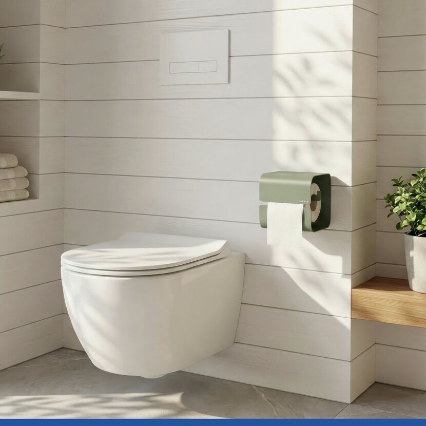 Toilettenpapierhalter 'Lizan' grün Stahl 14 x 14.5 x 13.7 cm