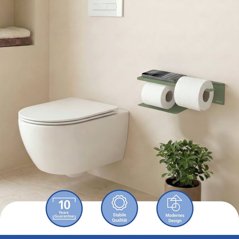 Toilettenpapierhalter 'Lizan' grün Stahl 30 x 11.7 x 10 cm