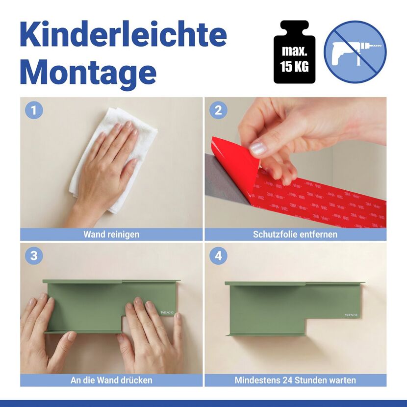 Toilettenpapierhalter 'Lizan' grün Stahl 30 x 11.7 x 10 cm
