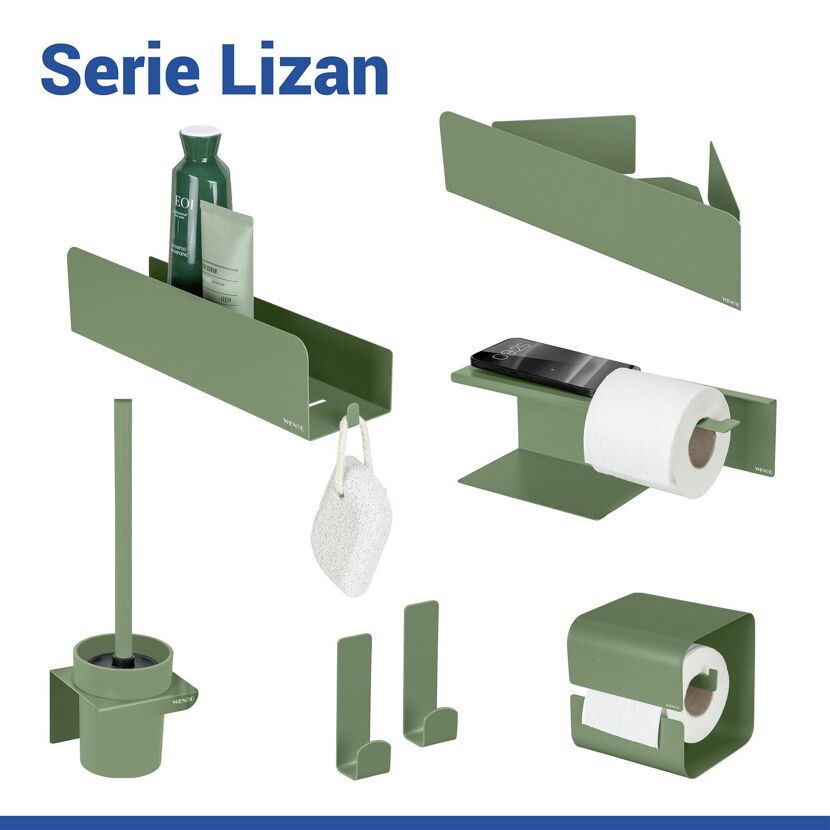 Toilettenpapierhalter 'Lizan' grün Stahl 30 x 11.7 x 10 cm