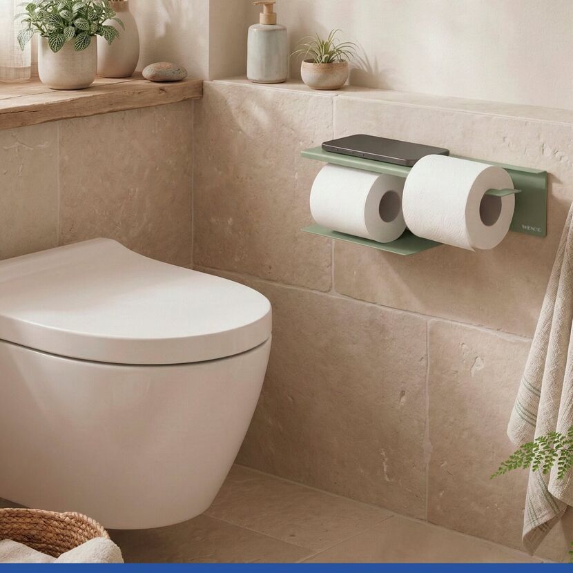 Toilettenpapierhalter 'Lizan' grün Stahl 30 x 11.7 x 10 cm