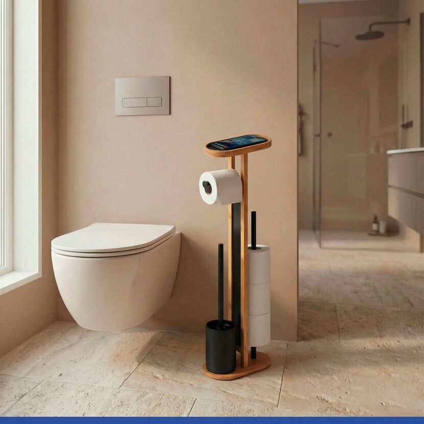 WC-Garnitur 'Orea' natur Bambus 23 x 70 x 13 cm