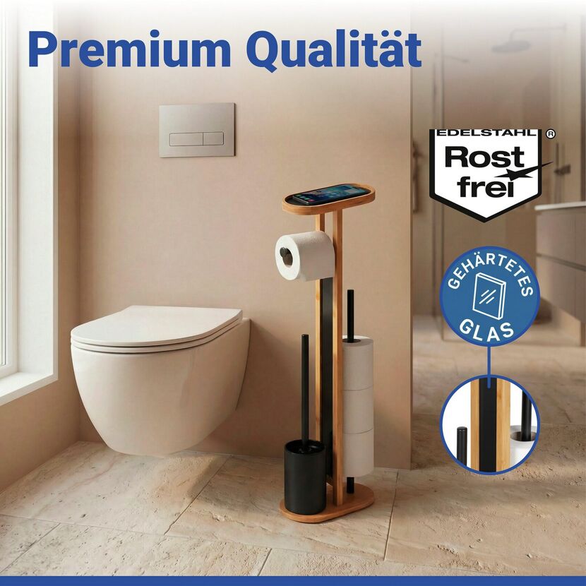 WC-Garnitur 'Orea' natur Bambus 23 x 70 x 13 cm