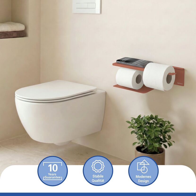 Toilettenpapierhalter 'Lizan' braun Stahl 30 x 11.7 x 10.7 cm