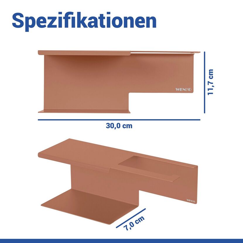 Toilettenpapierhalter 'Lizan' braun Stahl 30 x 11.7 x 10.7 cm