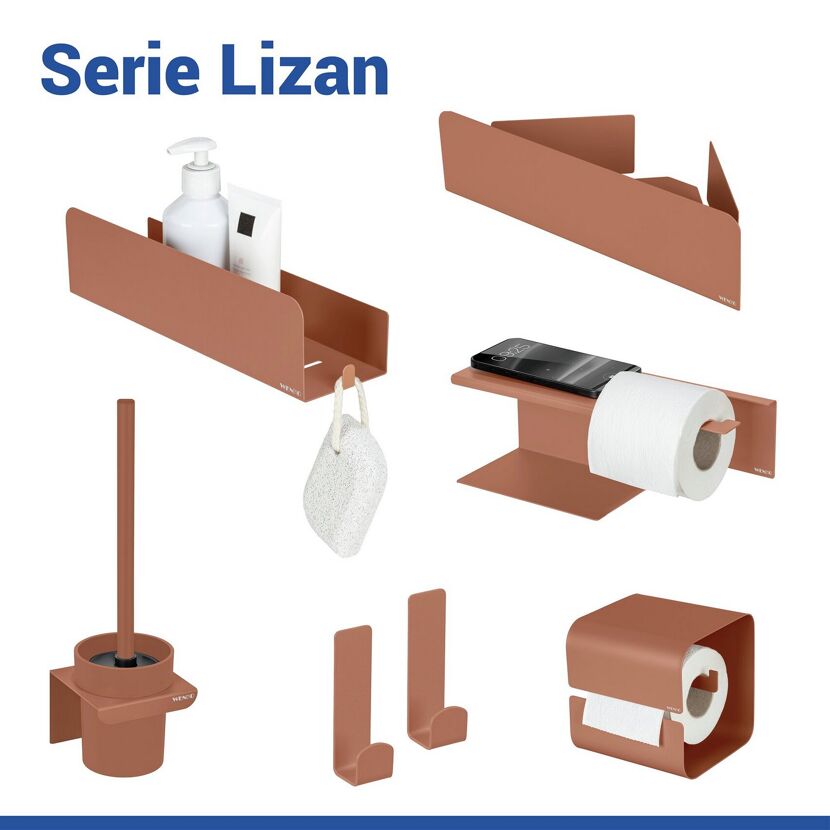 Toilettenpapierhalter 'Lizan' braun Stahl 30 x 11.7 x 10.7 cm