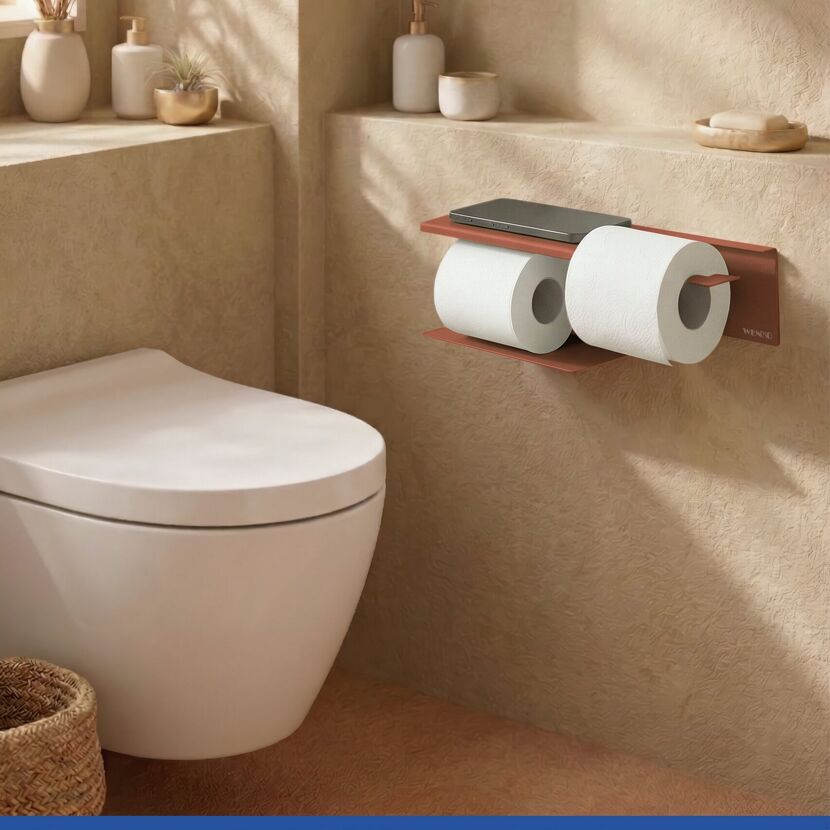 Toilettenpapierhalter 'Lizan' braun Stahl 30 x 11.7 x 10.7 cm
