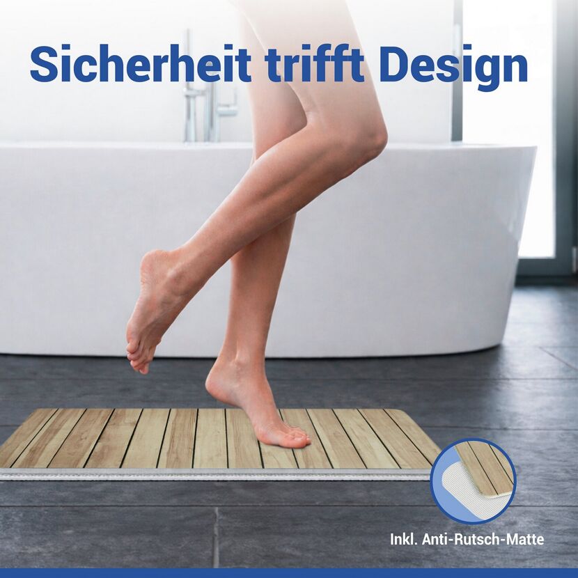 Badteppich 'Lepiana' Diatomit beige 39 x 60 cm