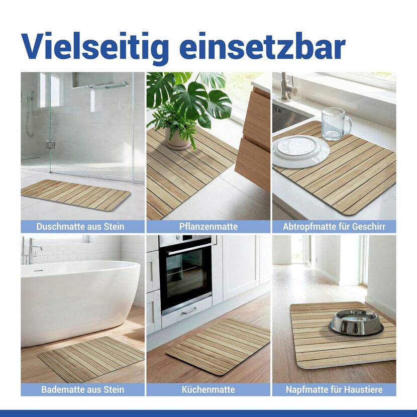 Badteppich 'Lepiana' Diatomit beige 39 x 60 cm